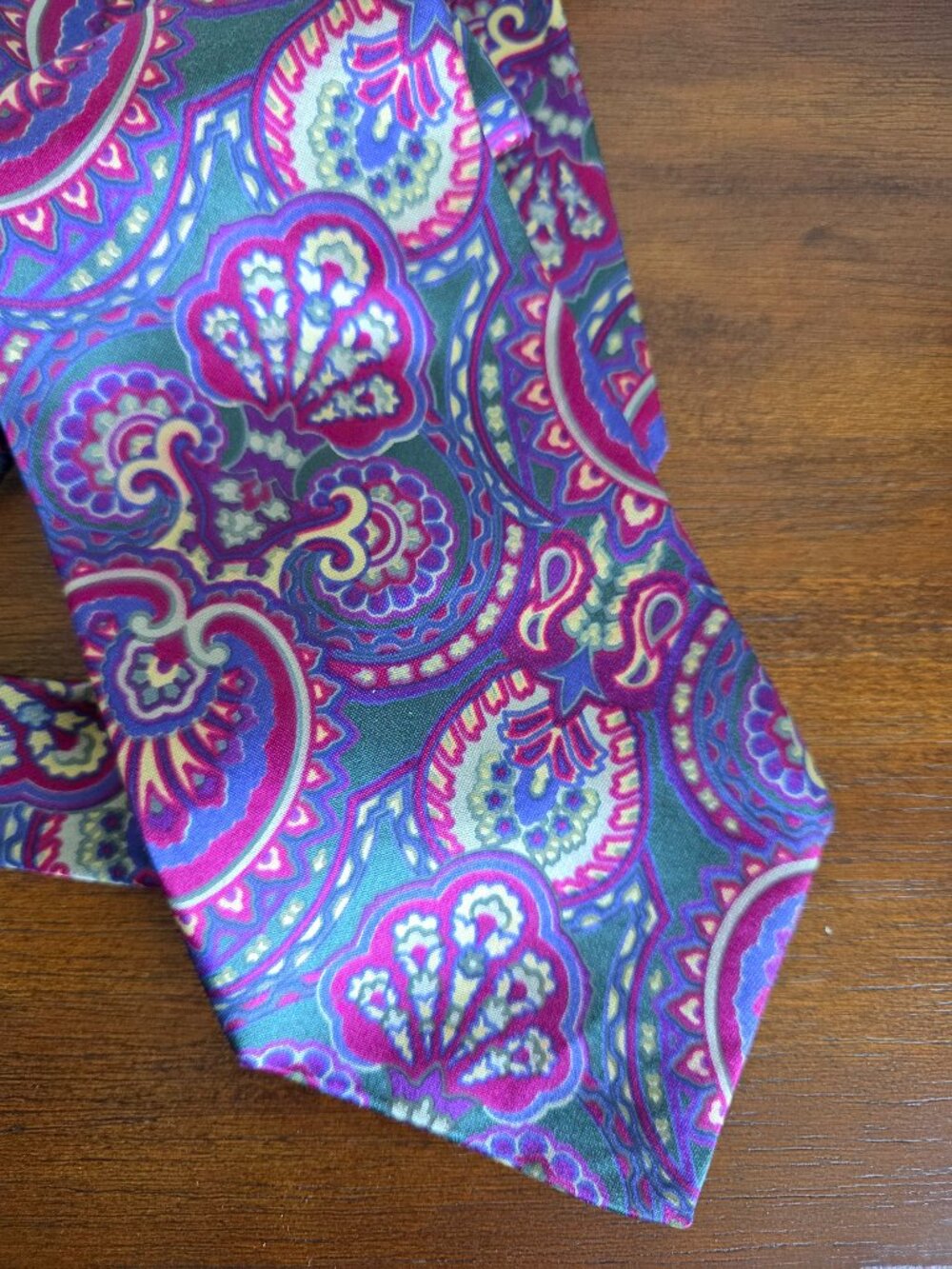 PRINCIPE Men's 100% Silk Tie Purple Paisley Made in USA